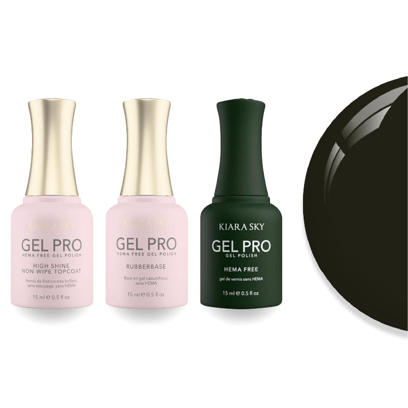 Kiara Sky Gel Pro Polish - HEMA-Free Rubber Base - High-Shine Non-Wipe Top Coat - 130 Pine-ing For Me