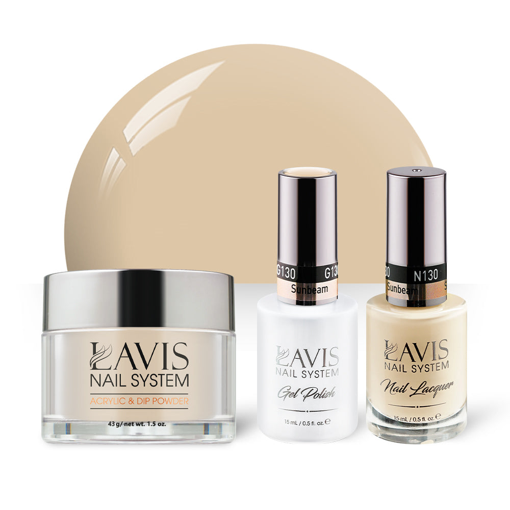  LAVIS 3 in 1 - 130 Sunbeam - Acrylic & Dip Powder, Gel & Lacquer by LAVIS NAILS sold by DTK Nail Supply