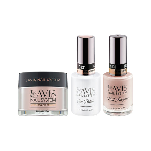  LAVIS 3 in 1 - 131 Pinky Beige - Acrylic & Dip Powder, Gel & Lacquer by LAVIS NAILS sold by DTK Nail Supply