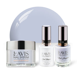  LAVIS 3 in 1 - 133 Whisper White - Acrylic & Dip Powder, Gel & Lacquer by LAVIS NAILS sold by DTK Nail Supply