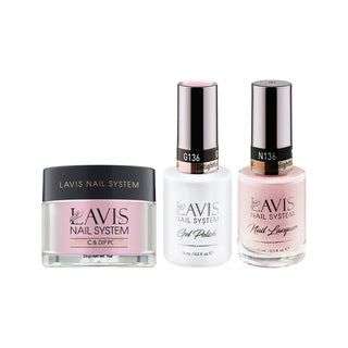  LAVIS 3 in 1 - 136 Delightful - Acrylic & Dip Powder, Gel & Lacquer by LAVIS NAILS sold by DTK Nail Supply