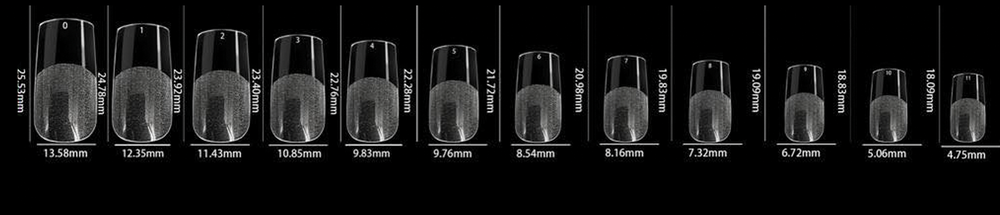 LDS - 16 Square Medium Half Matte Nail Tips (Full Cover) (Box of 600PCS)