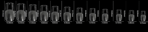 LDS - 16 Square Medium Half Matte Nail Tips (Full Cover) (Box of 600PCS)