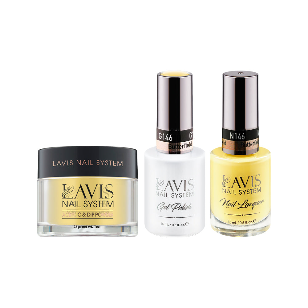  LAVIS 3 in 1 - 146 Butterfield - Acrylic & Dip Powder, Gel & Lacquer by LAVIS NAILS sold by DTK Nail Supply