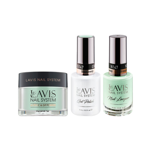  LAVIS 3 in 1 - 147 Breezeway - Acrylic & Dip Powder, Gel & Lacquer by LAVIS NAILS sold by DTK Nail Supply