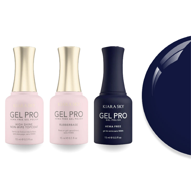 Kiara Sky Gel Pro Polish - HEMA-Free Rubber Base - High-Shine Non-Wipe Top Coat - 148 Free Rain