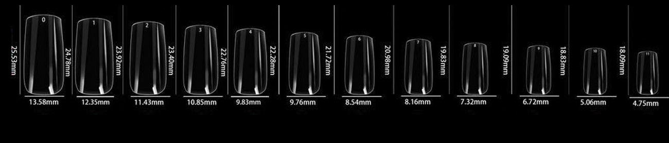 LDS - 15 Square Medium Clear Nail Tips (Full Cover) (Box of 600PCS)