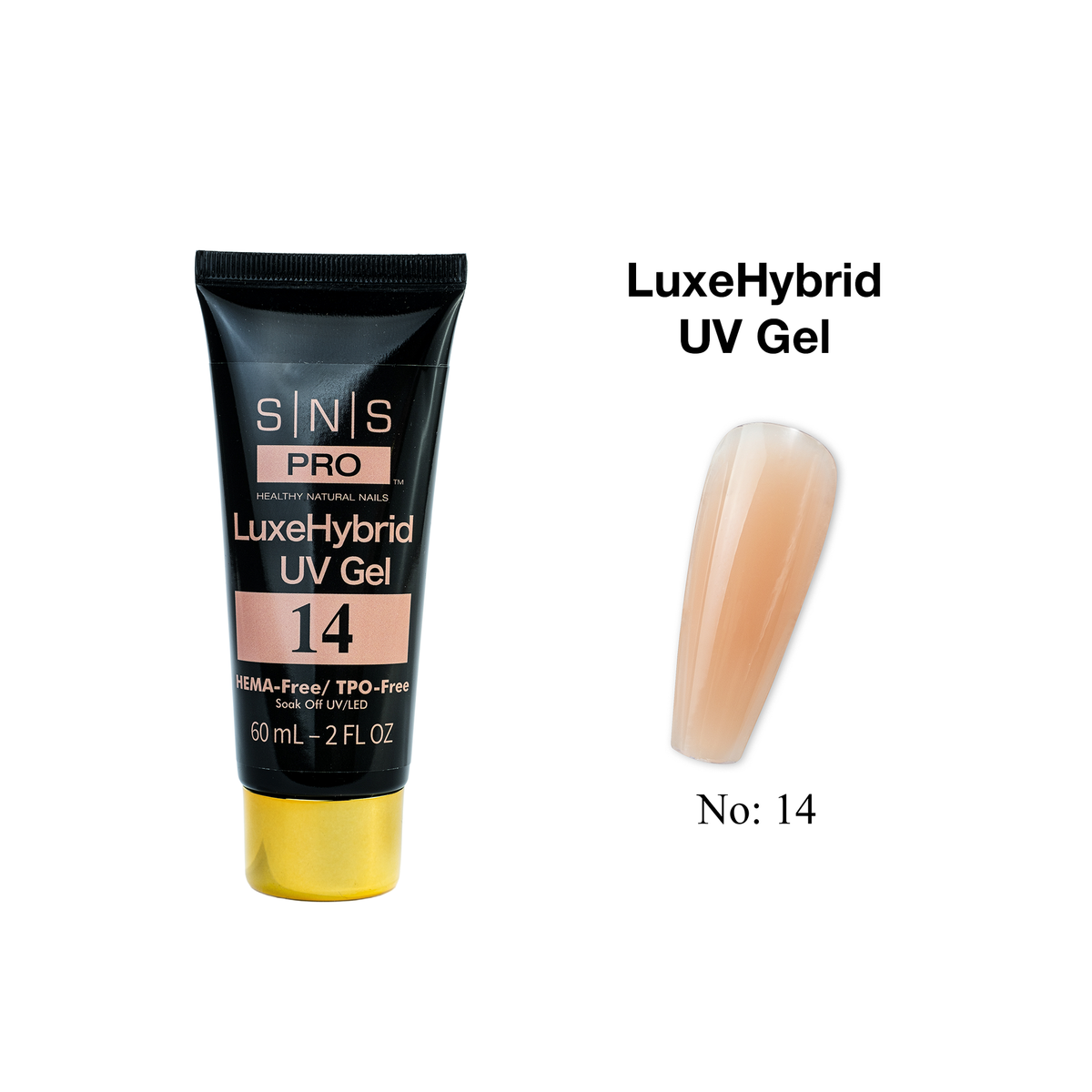 SNS Pro LuxeHybrid UV Gel - 14 - HEMA & TPO Free - 60ml - DTK Nail Supply