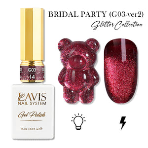 LAVIS 14 (G03-ver2) - Gel Polish 0.5 oz - Bridal Party Glitter Collection by LAVIS NAILS sold by DTK Nail Supply