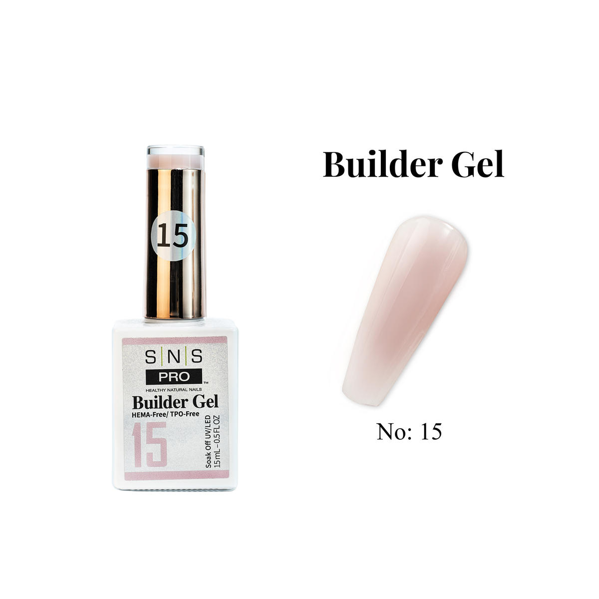SNS Builder Gel In The Bottle - 15 - HEMA & TPO Free - 0.5 oz - DTK Nail Supply