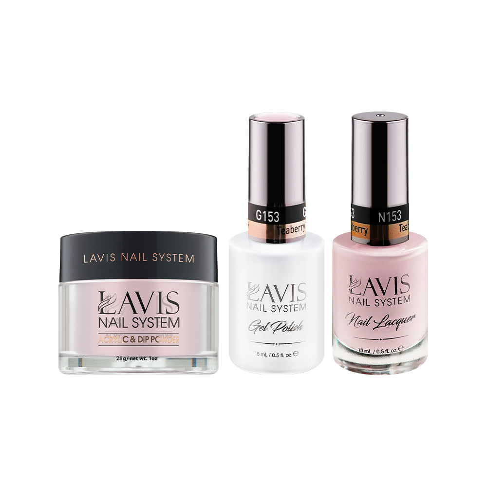  LAVIS 3 in 1 - 153 Teaberry - Acrylic & Dip Powder, Gel & Lacquer by LAVIS NAILS sold by DTK Nail Supply