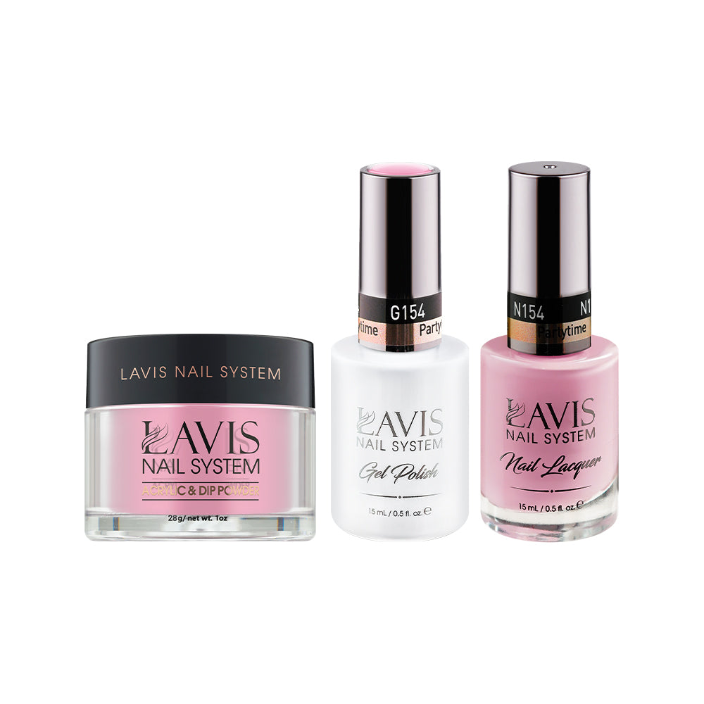  LAVIS 3 in 1 - 154 Partytime - Acrylic & Dip Powder, Gel & Lacquer by LAVIS NAILS sold by DTK Nail Supply
