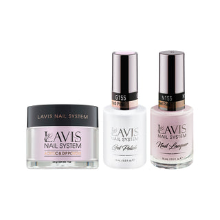  LAVIS 3 in 1 - 155 Lighthearted Pink - Acrylic & Dip Powder, Gel & Lacquer by LAVIS NAILS sold by DTK Nail Supply