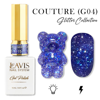 LAVIS Glitter G04 - 15 - Gel Polish 0.5 oz - Couture Collection