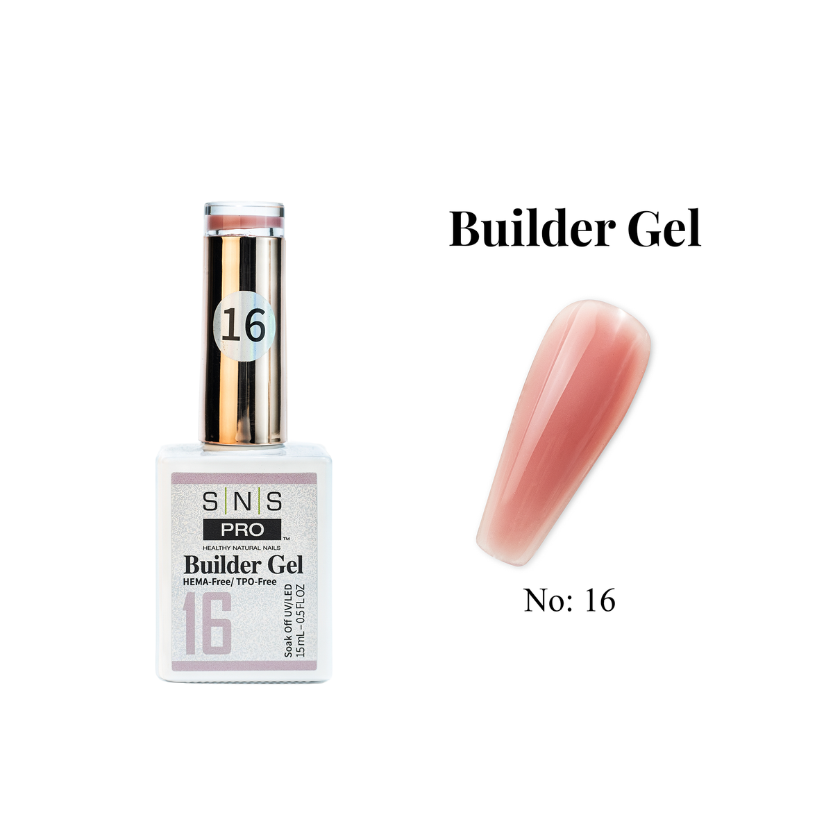 SNS Builder Gel In The Bottle - 16 - HEMA & TPO Free - 0.5 oz - DTK Nail Supply