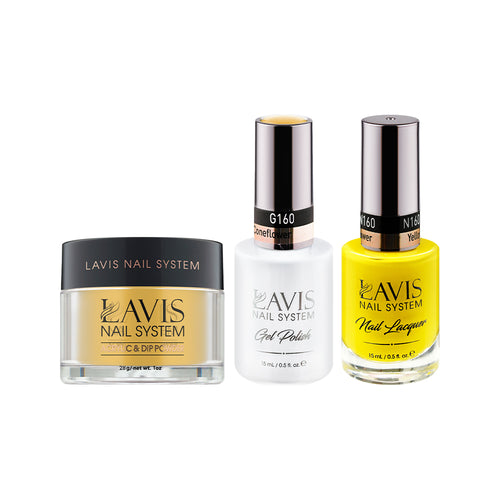  LAVIS 3 in 1 - 160 Yellow Coneflower - Acrylic & Dip Powder, Gel & Lacquer by LAVIS NAILS sold by DTK Nail Supply