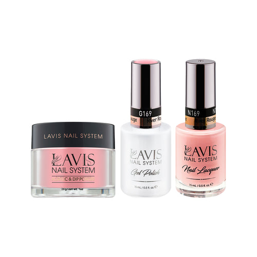  LAVIS 3 in 1 - 169 River Rouge - Acrylic & Dip Powder, Gel & Lacquer by LAVIS NAILS sold by DTK Nail Supply