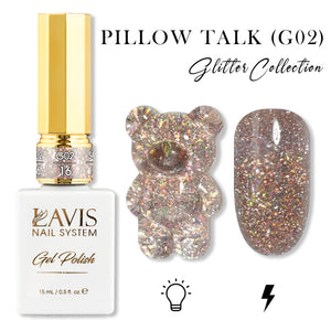 LAVIS Glitter G02 - 16 - Gel Polish 0.5 oz - Pillow Talk Collection by LAVIS NAILS sold by DTK Nail Supply