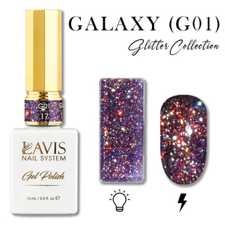 LAVIS Glitter G01 - 17 - Gel Polish 0.5 oz - Galaxy Collection by LAVIS NAILS sold by DTK Nail Supply