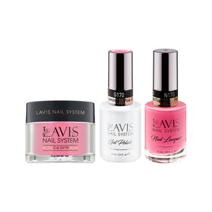  LAVIS 3 in 1 - 170 Pink Flamingo - Acrylic & Dip Powder, Gel & Lacquer by LAVIS NAILS sold by DTK Nail Supply