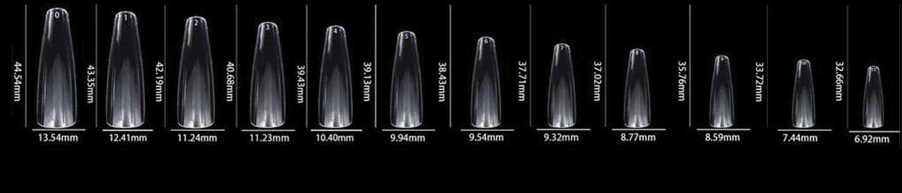 LDS - 12 Coffin XL Clear Nail Tips (Full Cover) (Box of 600PCS)