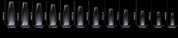 LDS - 12 Coffin XL Clear Nail Tips (Full Cover) (Box of 600PCS)