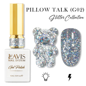 LAVIS Glitter G02 - 17 - Gel Polish 0.5 oz - Pillow Talk Collection by LAVIS NAILS sold by DTK Nail Supply