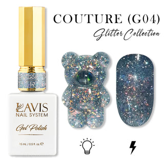 LAVIS Glitter G04 - 17 - Gel Polish 0.5 oz - Couture Collection by LAVIS NAILS sold by DTK Nail Supply