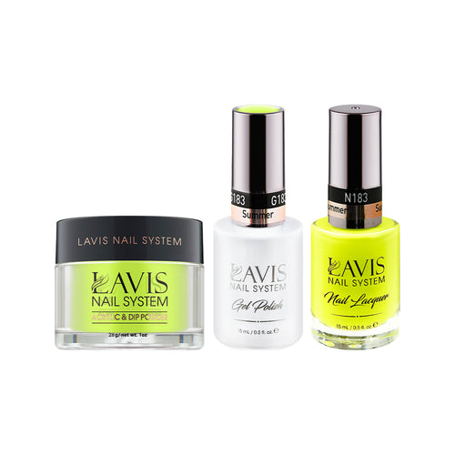  LAVIS 3 in 1 - 183 Summer - Acrylic & Dip Powder, Gel & Lacquer by LAVIS NAILS sold by DTK Nail Supply