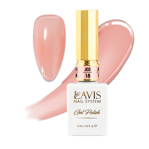 Jelly Gel Polish Colors - Lavis J03-18 - Bare With Me Collection by LAVIS NAILS sold by DTK Nail Supply