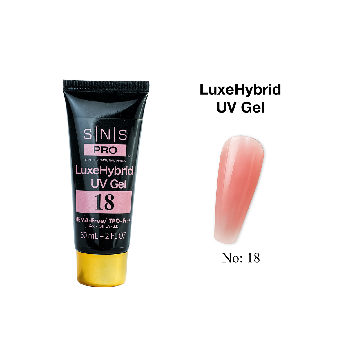 SNS Pro LuxeHybrid UV Gel - 18 - HEMA & TPO Free - 60ml - DTK Nail Supply