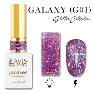  LAVIS Glitter G01 - 18 - Gel Polish 0.5 oz - Galaxy Collection by LAVIS NAILS sold by DTK Nail Supply