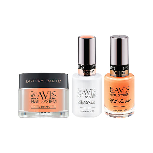  LAVIS 3 in 1 - 193 Tangerine - Acrylic & Dip Powder, Gel & Lacquer by LAVIS NAILS sold by DTK Nail Supply