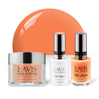  LAVIS 3 in 1 - 193 Tangerine - Acrylic & Dip Powder, Gel & Lacquer by LAVIS NAILS sold by DTK Nail Supply