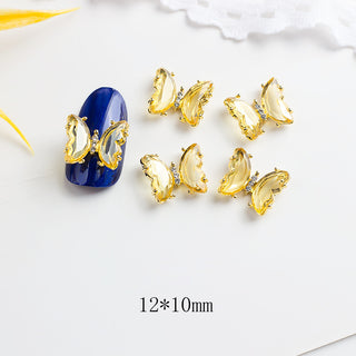 #316 Yellow LX2 #315-317 2PCS Glass Butterfly Nail Charm by Nail Charm sold by DTK Nail Supply