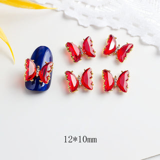 #317 Red LX2 #315-317 2PCS Glass Butterfly Nail Charm by Nail Charm sold by DTK Nail Supply