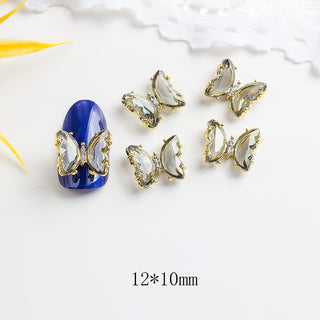 #315 Black LX2 #315-317 2PCS Glass Butterfly Nail Charm by Nail Charm sold by DTK Nail Supply