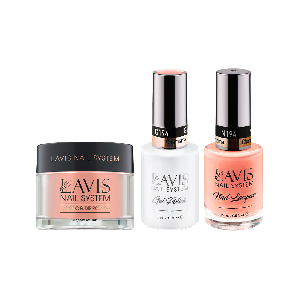  LAVIS 3 in 1 - 194 Charisma - Acrylic & Dip Powder, Gel & Lacquer by LAVIS NAILS sold by DTK Nail Supply