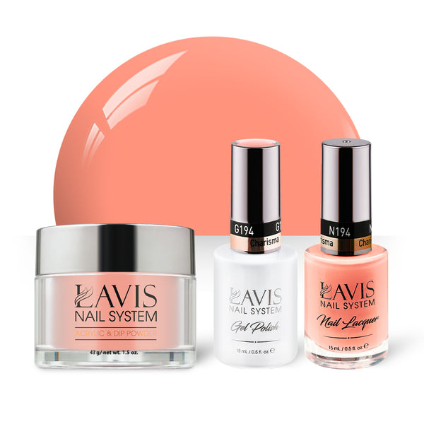  LAVIS 3 in 1 - 194 Charisma - Acrylic & Dip Powder, Gel & Lacquer by LAVIS NAILS sold by DTK Nail Supply