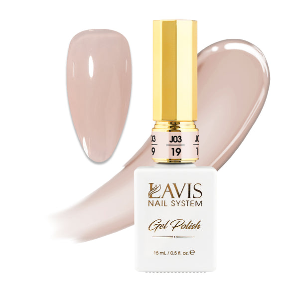 Jelly Gel Polish Colors - Lavis J03-19 - Bare With Me Collection by LAVIS NAILS sold by DTK Nail Supply
