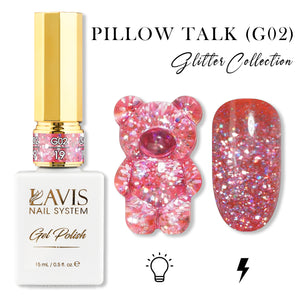 LAVIS Glitter G02 - 19 - Gel Polish 0.5 oz - Pillow Talk Collection by LAVIS NAILS sold by DTK Nail Supply