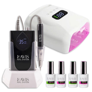  Lavis Nail Drill & 1 Lamp Rechargeable Cordless LED/UV Nail Lamps 96W - Black by LAVIS NAILS sold by DTK Nail Supply