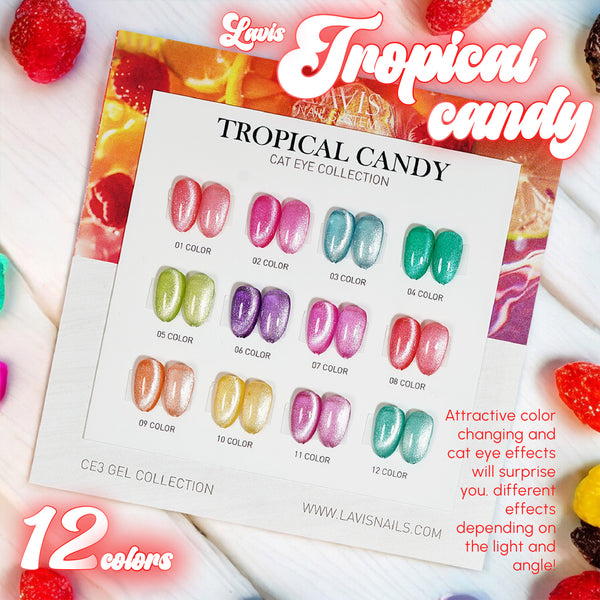 LAVIS Cat Eyes CE3 - Gel Polish 0.5 oz - Tropical Candy Collection