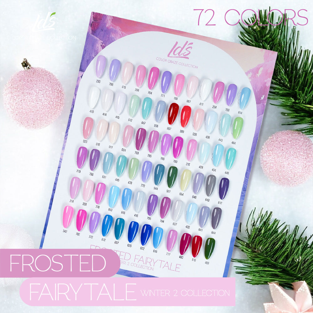 LDS Color Craze Set of 72 Gel Polish (0.5oz) - Winter 2 -  Frosted Fairytale Collection