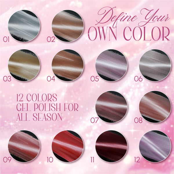 LAVIS Cat Eyes CE13 (Ver2) - Set 12 - Gel Polish 0.5 oz - Moonlit Mirage Collection
