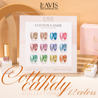 LAVIS Cat Eyes CE10 - 12 - Gel Polish 0.5 oz - Cotton Candy Collection