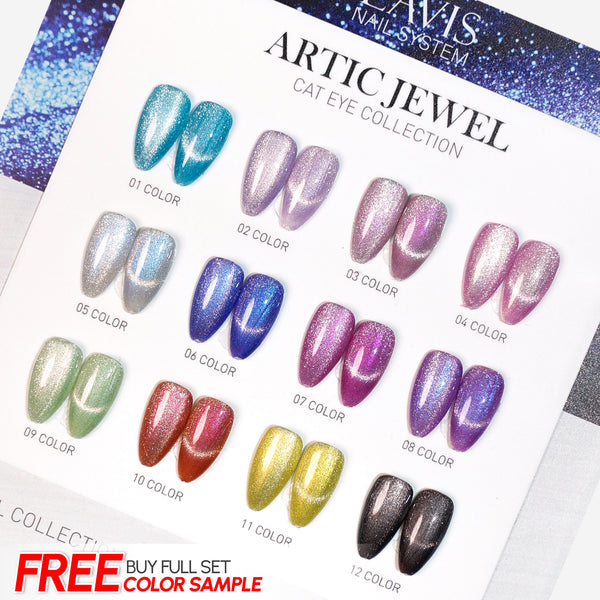 LAVIS Cat Eyes CE12 - Set 12 Colors (Ver1) - Gel Polish 0.5 oz - Artic Jewel Collection