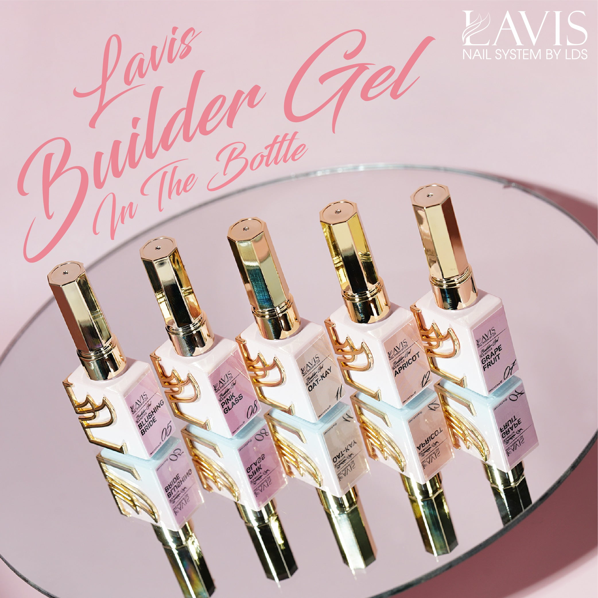  Lavis Builder Gel Set 9: 4 Builder Gel, 1 Base Gel, 1 Top Gel, 1 Buffer, 1 Nail Files - 31, 32, 33, 35 by LAVIS NAILS sold by DTK Nail Supply