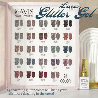 LAVIS Glitter G05 - 18 - Gel Polish 0.5oz - Champagne Toast Glitter Collection by LAVIS NAILS sold by DTK Nail Supply