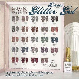 LAVIS Glitter G05 - 17 - Gel Polish 0.5oz - Champagne Toast Glitter Collection